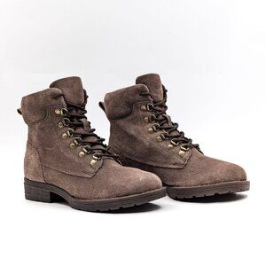 Born Women Codi Taupe Suede Lace-up Combat Boots size 6.5